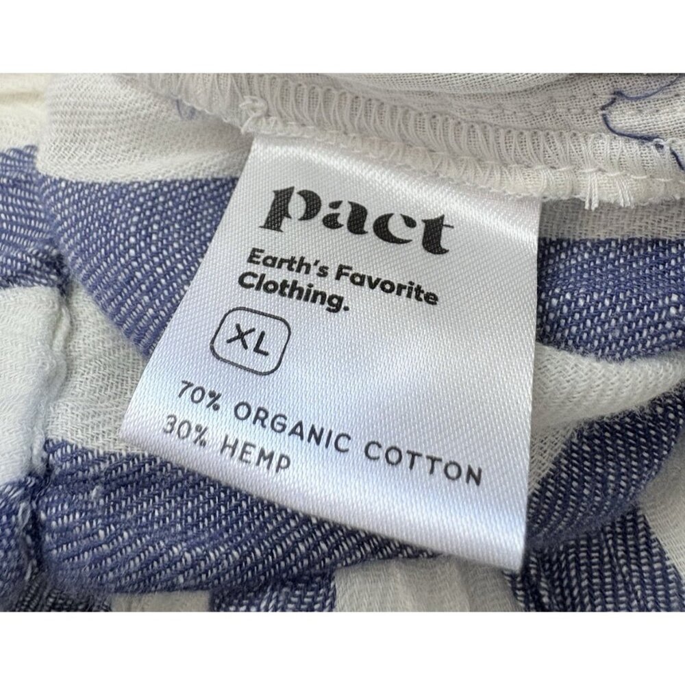 *New PACT Shorts Womens XL Blue White Striped Organic Cotton Granola Indie Boho - Picture 9 of 10